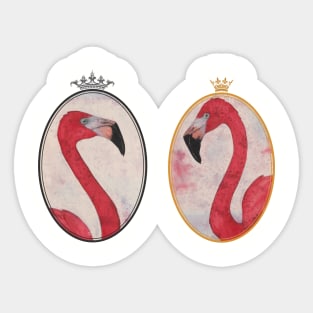 Royal Pink Flamingo King & Queen Sticker